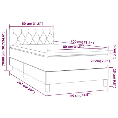 Boxspringbett mit Matratze & LED Dunkelblau 80x200 cm Samt