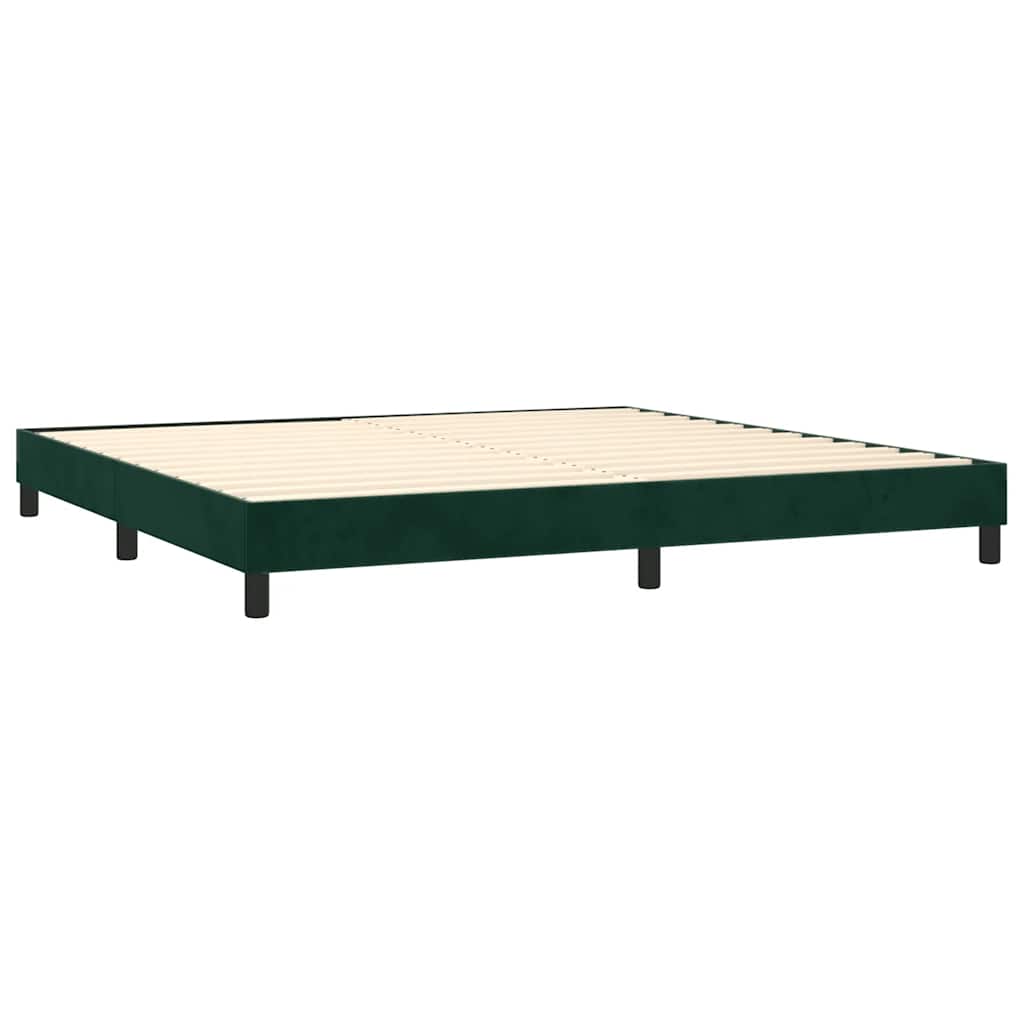 Boxspringbett mit Matratze & LED Dunkelgrün 200x200 cm Samt