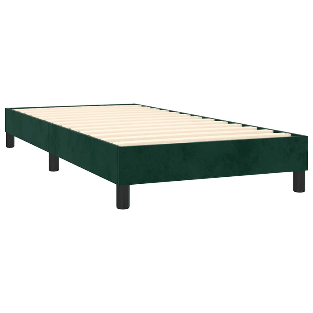 Boxspringbett mit Matratze & LED Dunkelgrün 90x200 cm Samt