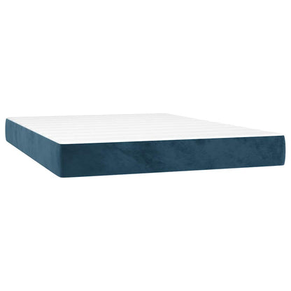 Boxspringbett mit Matratze & LED Dunkelblau 140x200 cm Samt