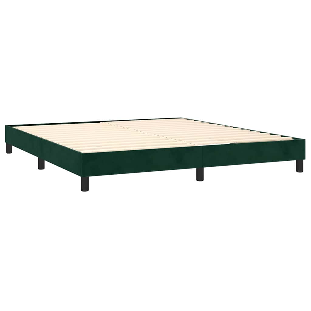 Boxspringbett mit Matratze & LED Dunkelgrün 180x200 cm Samt