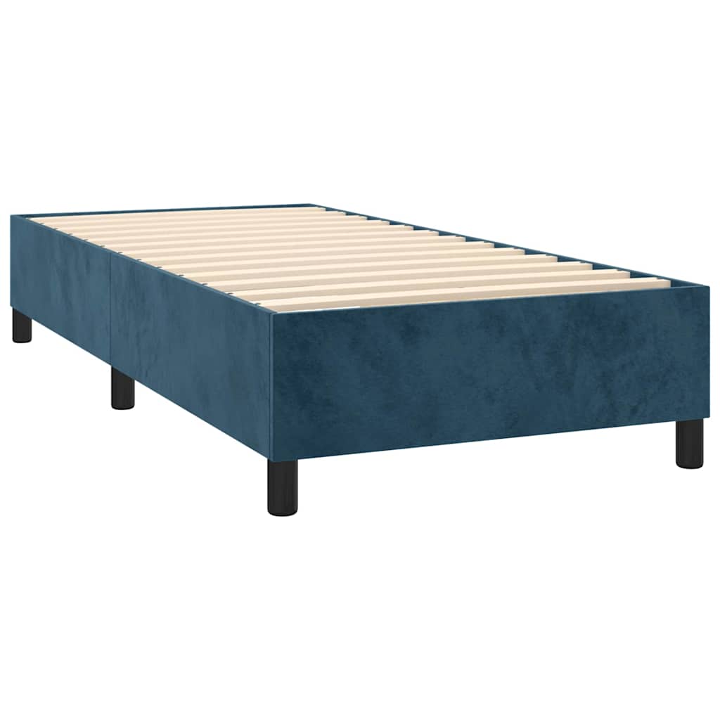 Boxspringbett mit Matratze & LED Dunkelblau 80x200 cm Samt