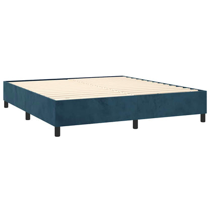 Boxspringbett mit Matratze & LED Dunkelblau 160x200 cm Samt