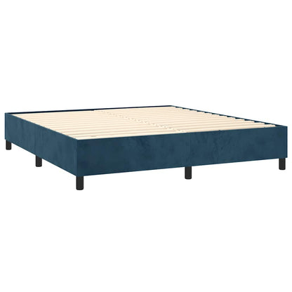 Boxspringbett mit Matratze & LED Dunkelblau 180x200 cm Samt