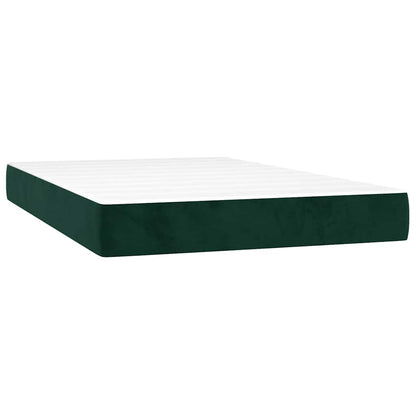 Boxspringbett mit Matratze & LED Dunkelgrün 120x200 cm Samt