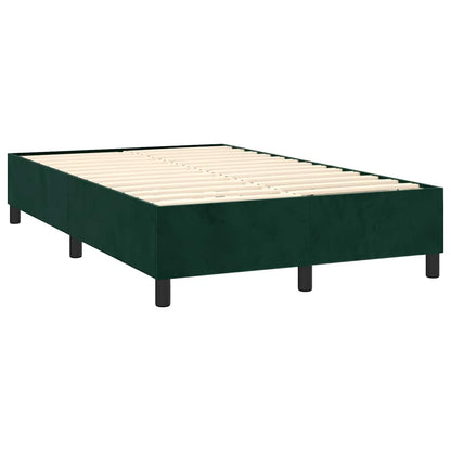 Boxspringbett mit Matratze & LED Dunkelgrün 120x200 cm Samt
