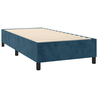 Boxspringbett mit Matratze & LED Dunkelblau 100x200 cm Samt
