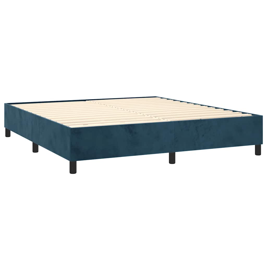 Boxspringbett mit Matratze & LED Dunkelblau 160x200 cm Samt