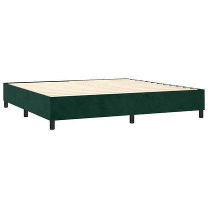 Boxspringbett mit Matratze & LED Dunkelgrün 200x200 cm Samt