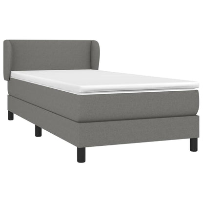 Boxspringbett mit Matratze Dunkelgrau 90x190 cm Stoff