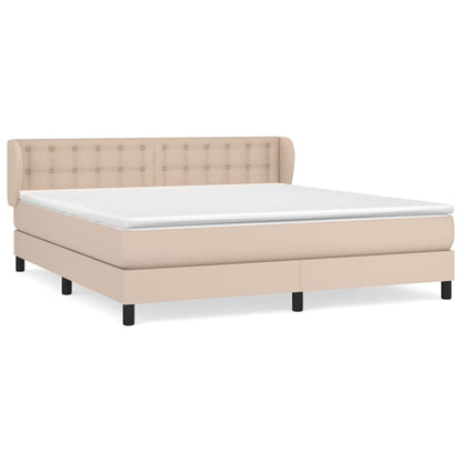 Boxspringbett Matratze Cappuccino-Braun 160x200 cm Kunstleder