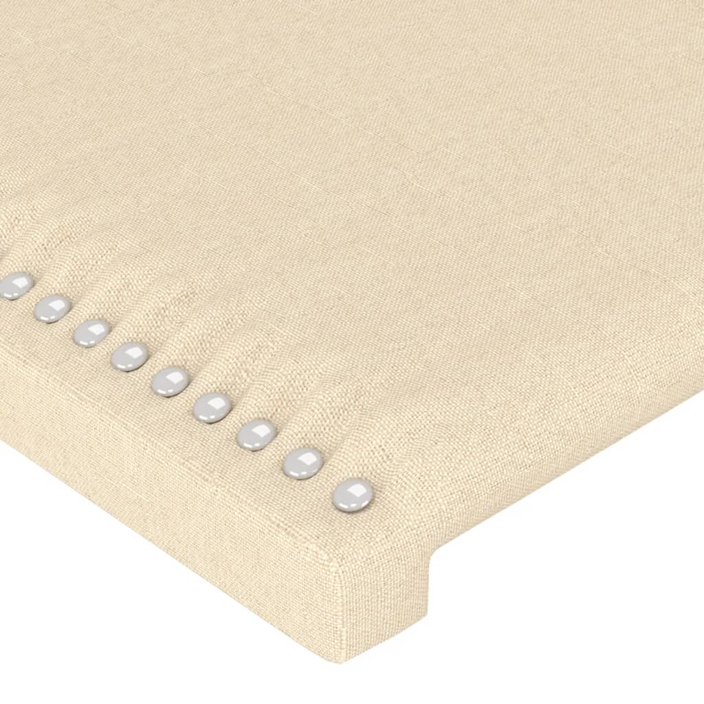 Bettgestell ohne Matratze Creme 90x190 cm Stoff