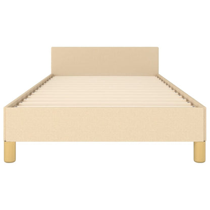 Bettgestell ohne Matratze Creme 90x190 cm Stoff