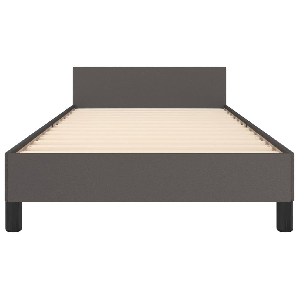 Bettgestell mit Kopfteil Grau 100x200 cm Kunstleder