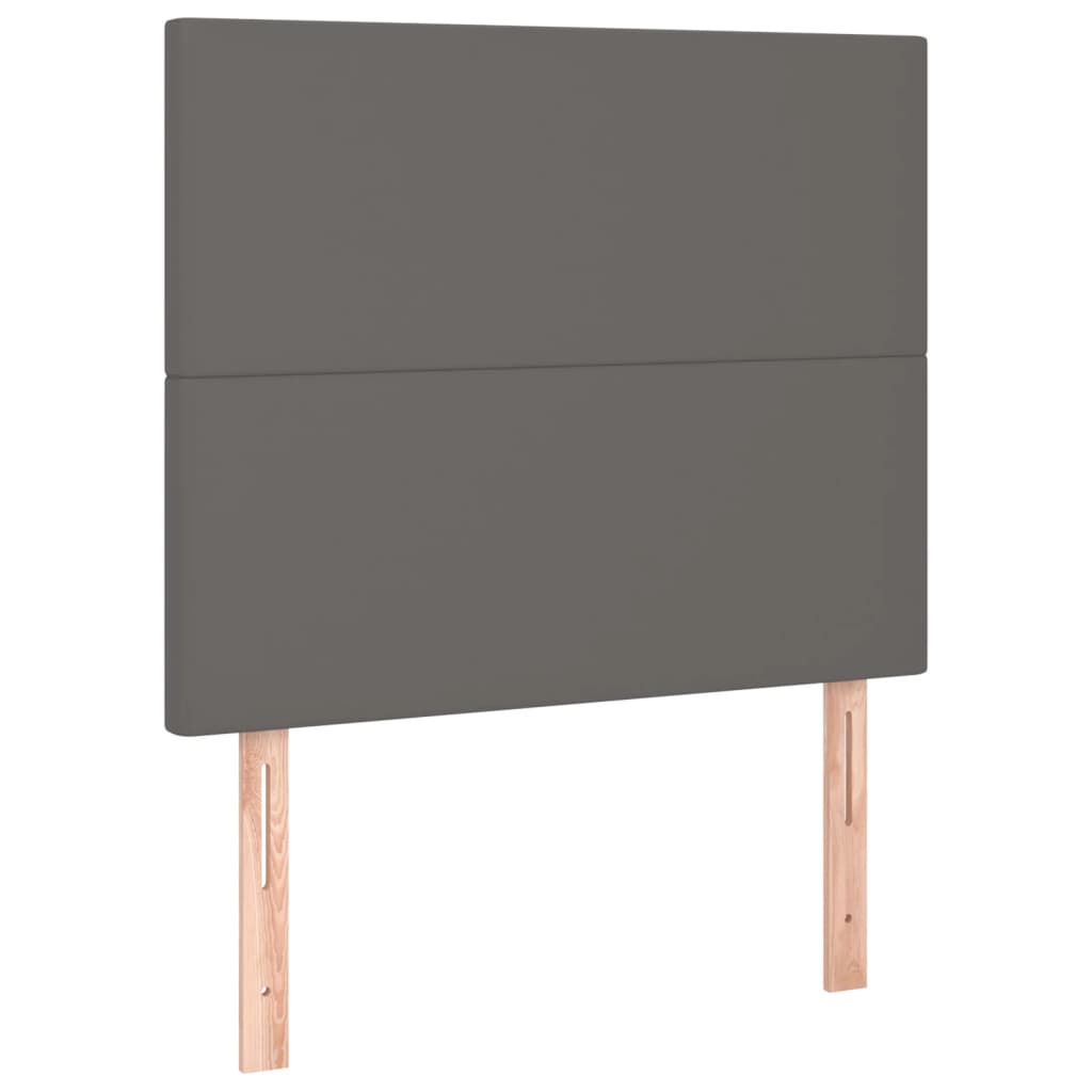 Bettgestell mit Kopfteil Grau 100x200 cm Kunstleder