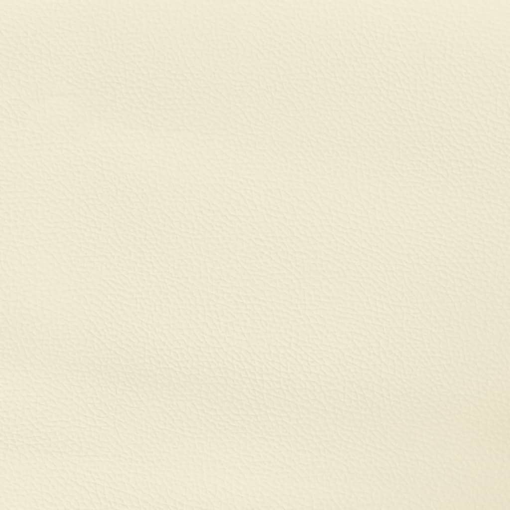 Bettgestell mit Kopfteil Creme 90x200 cm Kunstleder