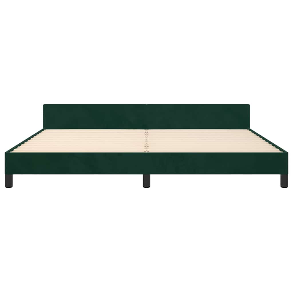 Bettgestell ohne Matratze Dunkelgrün 200x200 cm Samt