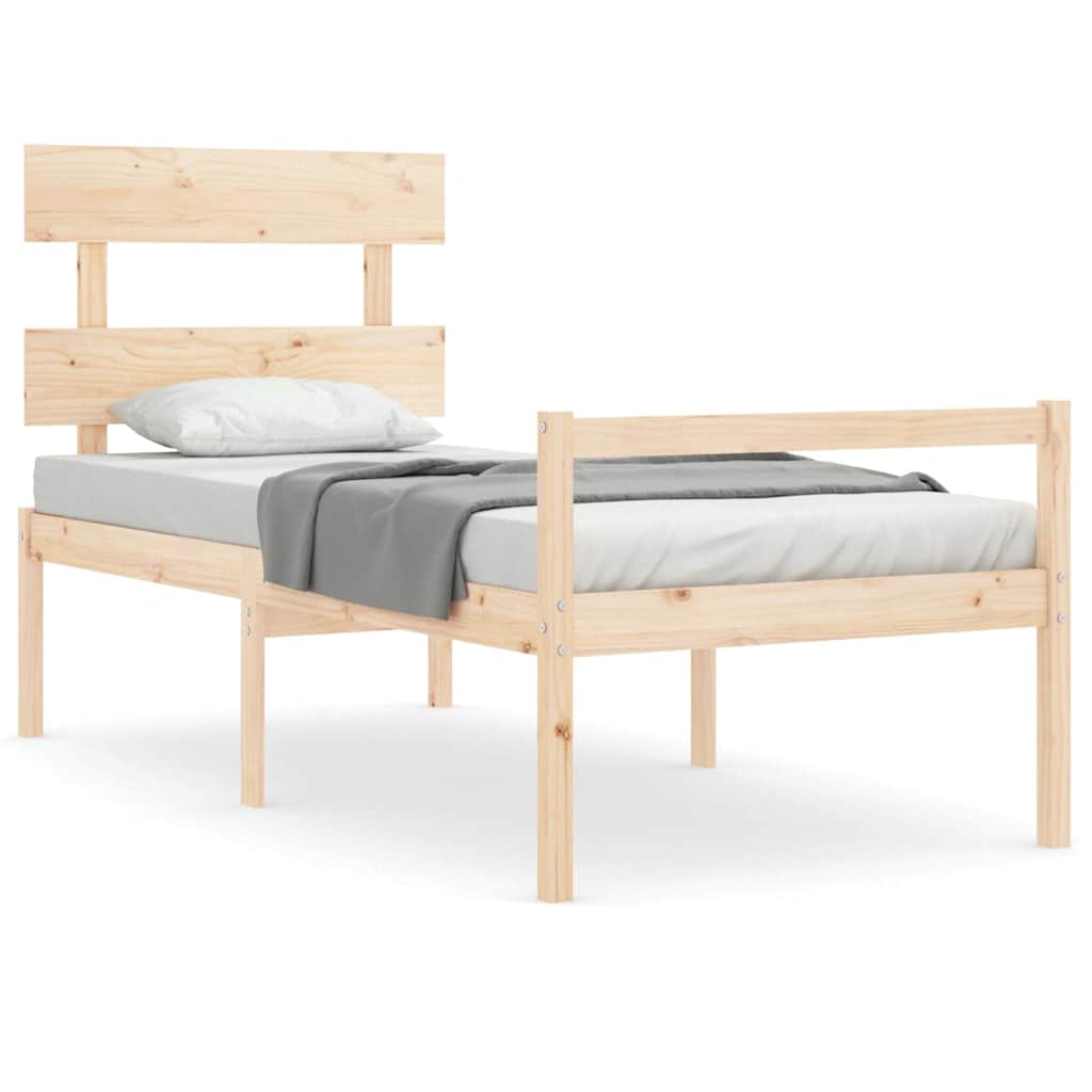 Seniorenbett mit Kopfteil Massivholz