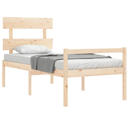 Seniorenbett mit Kopfteil Massivholz