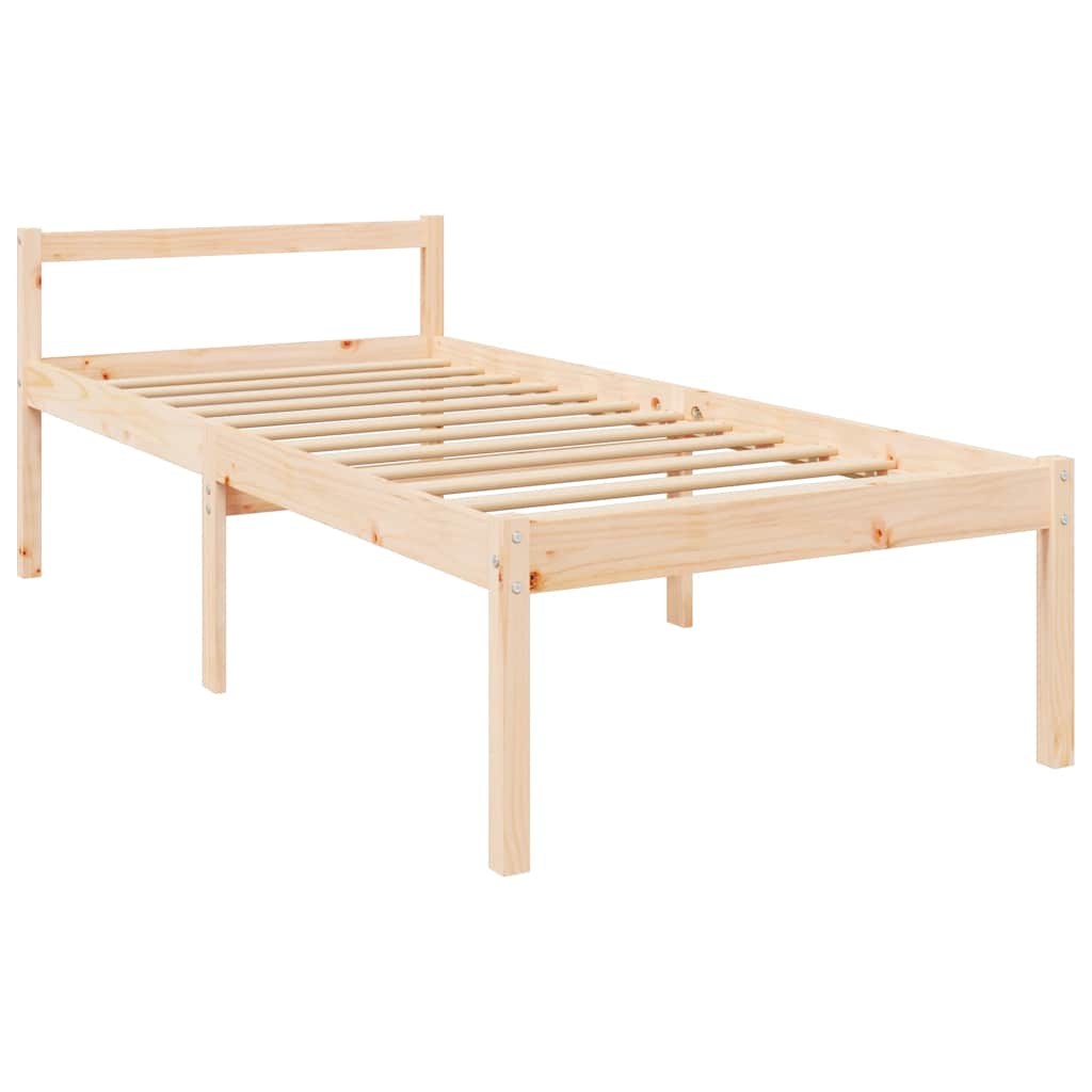 Seniorenbett mit Kopfteil Massivholz