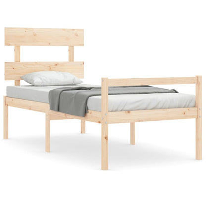 Seniorenbett mit Kopfteil 90x200 cm Massivholz