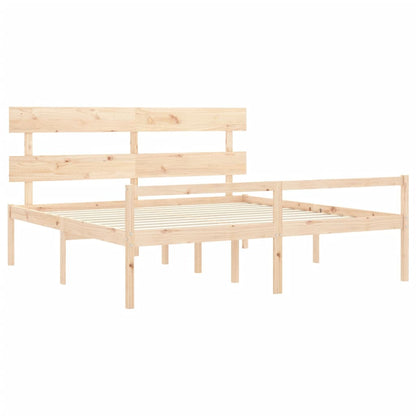 Seniorenbett mit Kopfteil Super Kingsize Massivholz