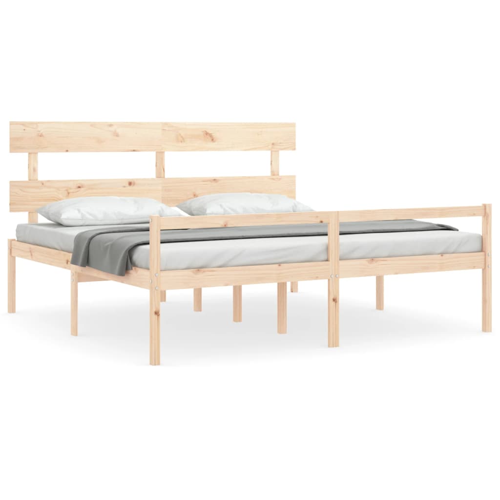 Seniorenbett mit Kopfteil 200x200 cm Massivholz
