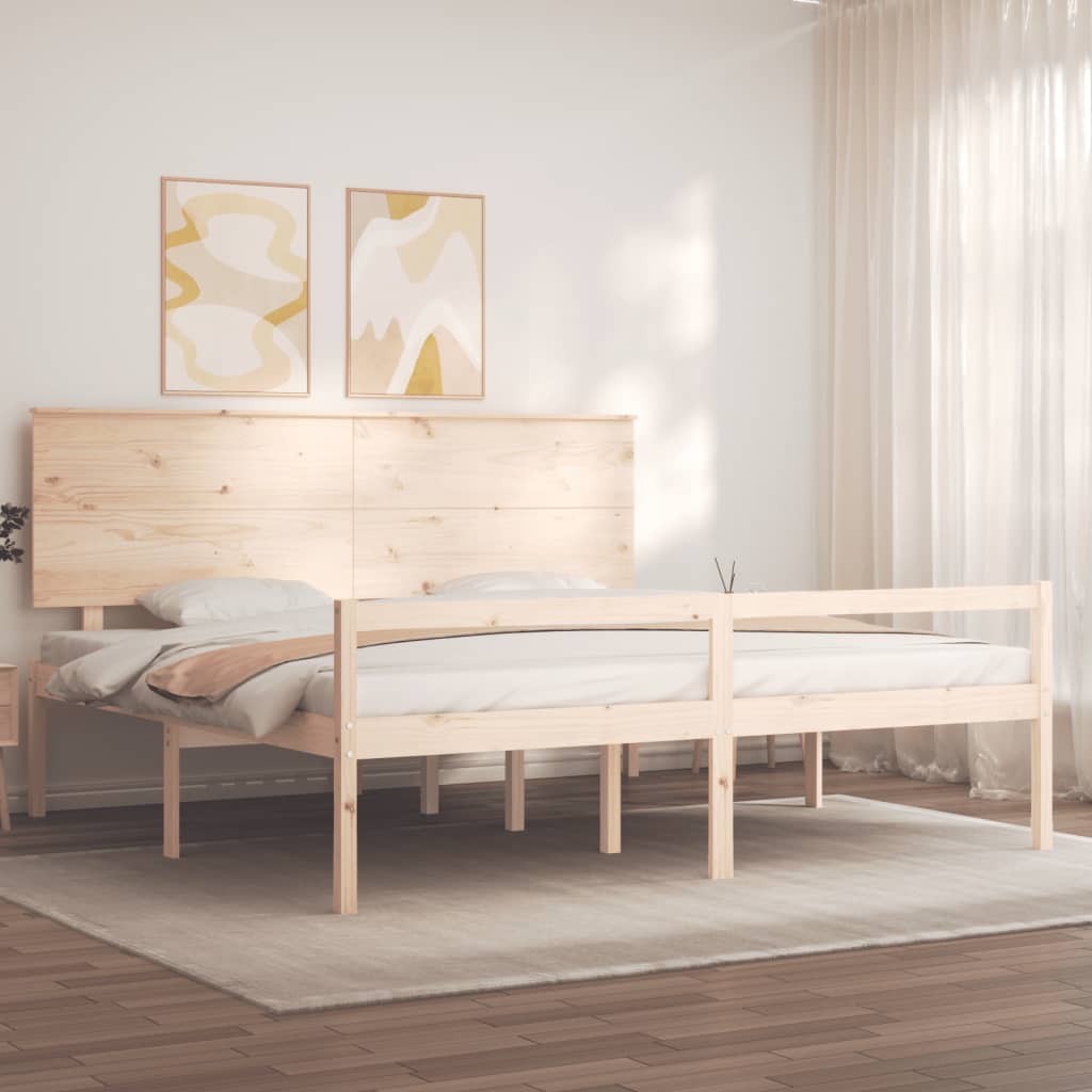 Seniorenbett mit Kopfteil 200x200 cm Massivholz