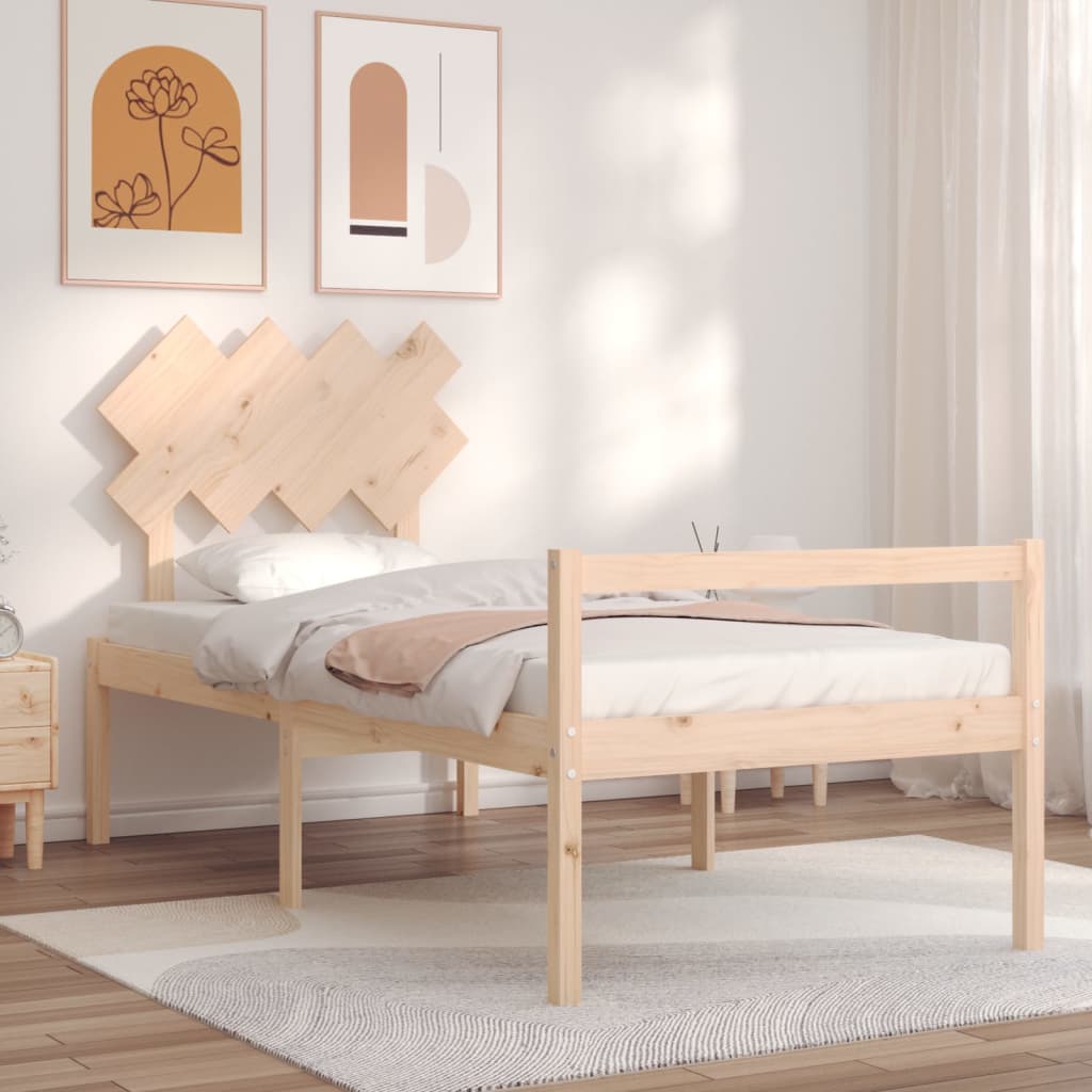 Seniorenbett mit Kopfteil 90x200 cm Massivholz
