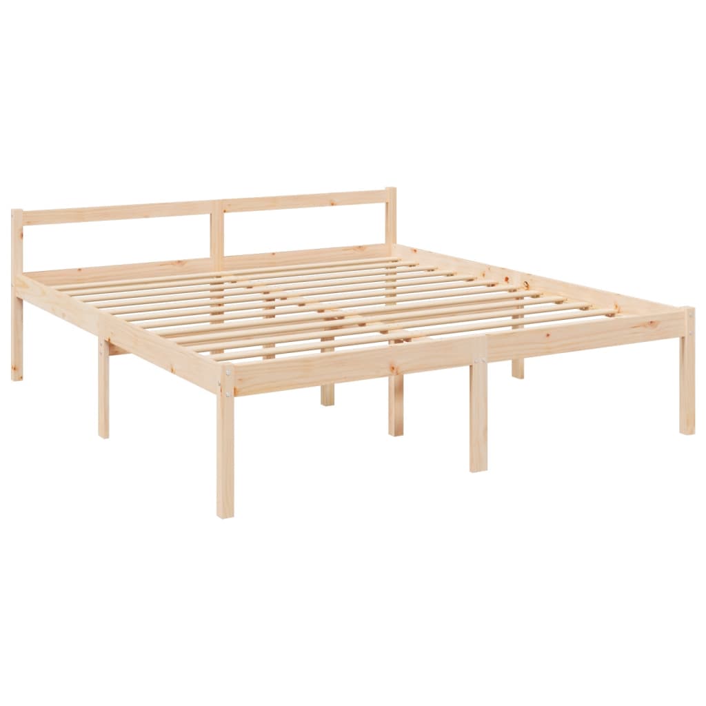 Seniorenbett mit Kopfteil Super Kingsize Massivholz