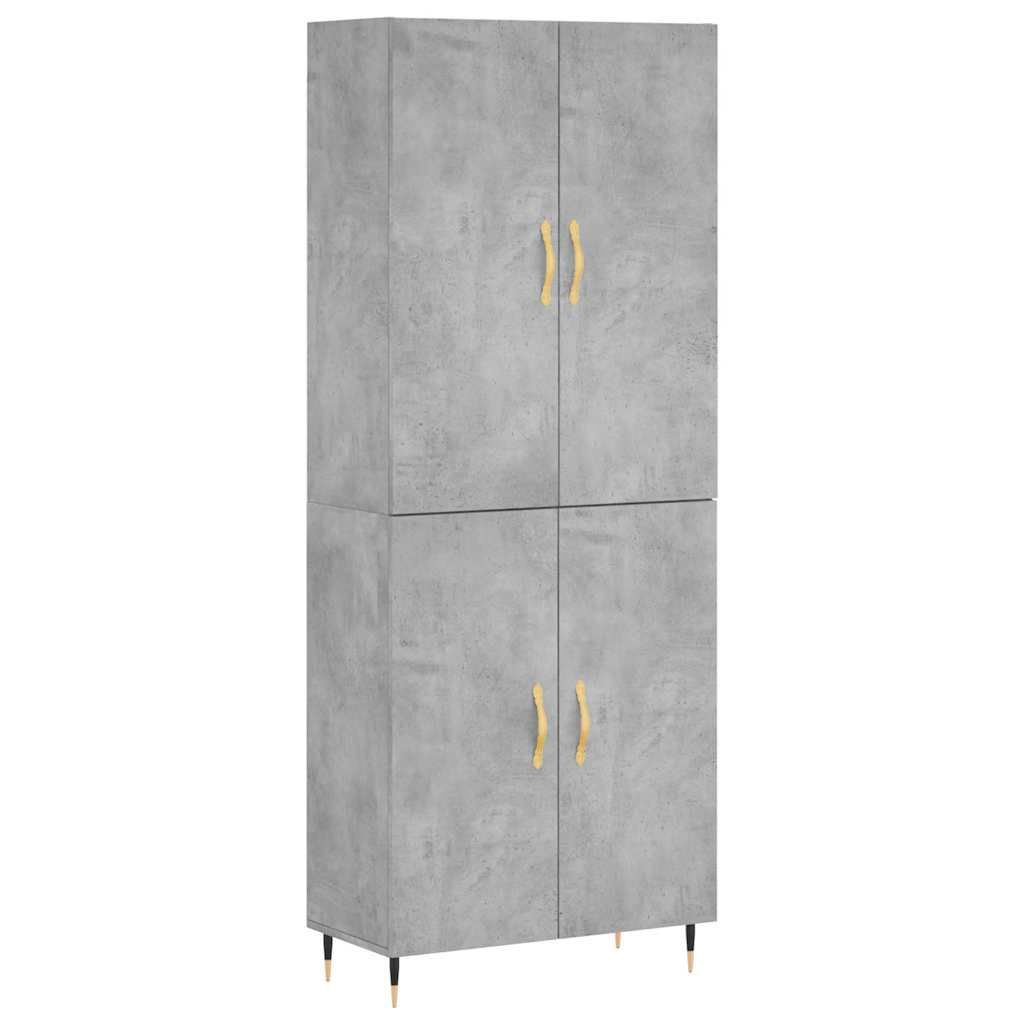 Highboard Betongrau 69,5x34x180 cm Holzwerkstoff
