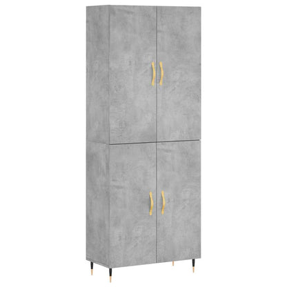 Highboard Betongrau 69,5x34x180 cm Holzwerkstoff