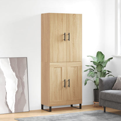 Highboard Sonoma-Eiche 69,5x34x180 cm Holzwerkstoff