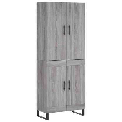 Highboard Grau Sonoma 69,5x34x180 cm Holzwerkstoff