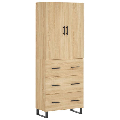 Highboard Sonoma-Eiche 69,5x34x180 cm Holzwerkstoff
