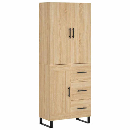 Highboard Sonoma-Eiche 69,5x34x180 cm Holzwerkstoff