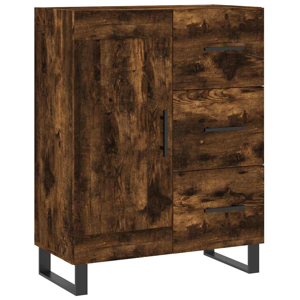 Highboard Räuchereiche 69,5x34x180 cm Holzwerkstoff
