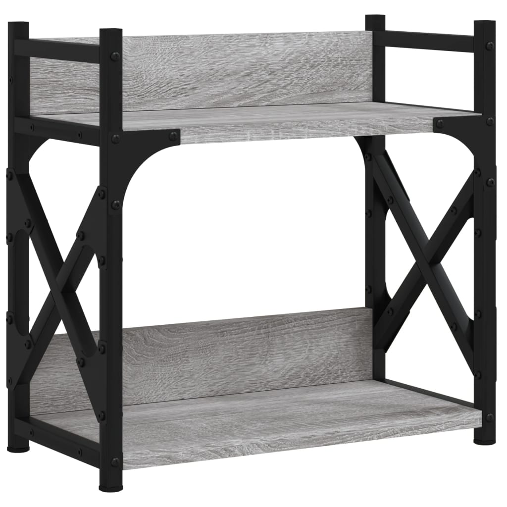 Druckerständer 2 Ablagen Grau Sonoma 40x20x40 cm Holzwerkstoff