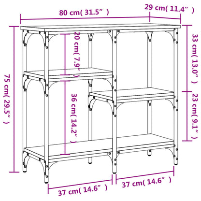 Konsolentisch Sonoma-Eiche 80 x 29 x 75 cm Holzwerkstoff