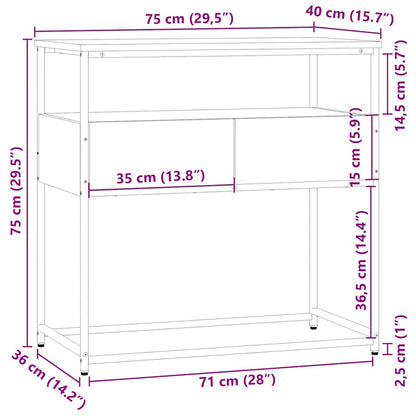 Konsolentisch Räuchereiche 75x40x75 cm Holzwerkstoff