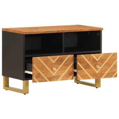 TV-Schrank Braun und Schwarz 70x33,5x46 cm Massivholz Mango