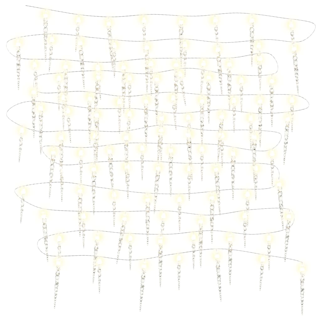 Weihnachts-Eiszapfen-Licht 100 LEDs Warmweiß 10 m Acryl PVC