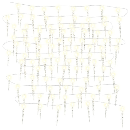 Weihnachts-Eiszapfen-Licht 100 LEDs Warmweiß 10 m Acryl PVC