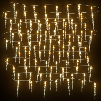 Weihnachts-Eiszapfen-Licht 100 LEDs Warmweiß 10 m Acryl PVC