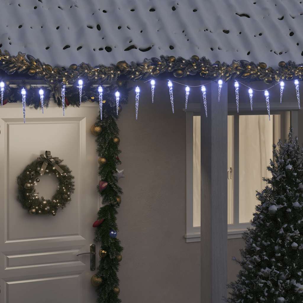 Weihnachts-Eiszapfen-Licht 200 LEDs Kaltweiß 20 m Acryl PVC