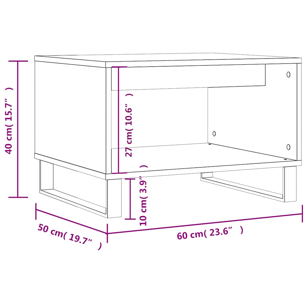 Couchtisch Grau Sonoma 60x50x40 cm Holzwerkstoff