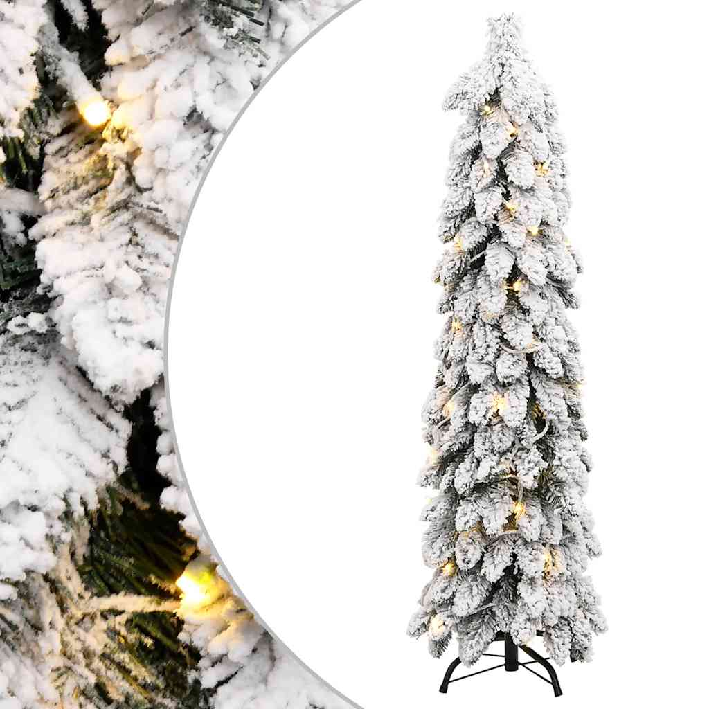 Künstlicher Weihnachtsbaum Beleuchtung & Schnee 80 LEDs 150 cm