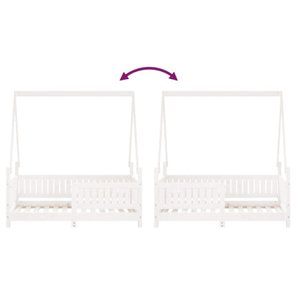 Kinderbett Weiß 70x140 cm Massivholz Kiefer