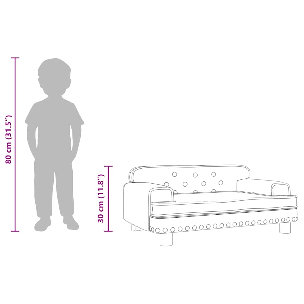 Kindersofa Creme 70x45x30 cm Kunstleder