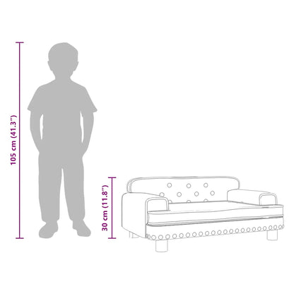 Kindersofa Creme 70x45x30 cm Kunstleder